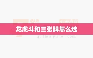 龙虎斗和三张牌怎么选